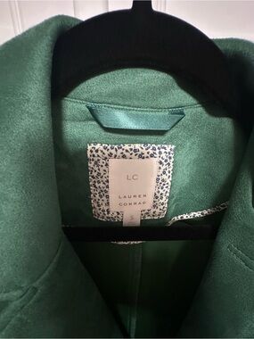 LC Lauren Conrad Green Suede Moto Jacket